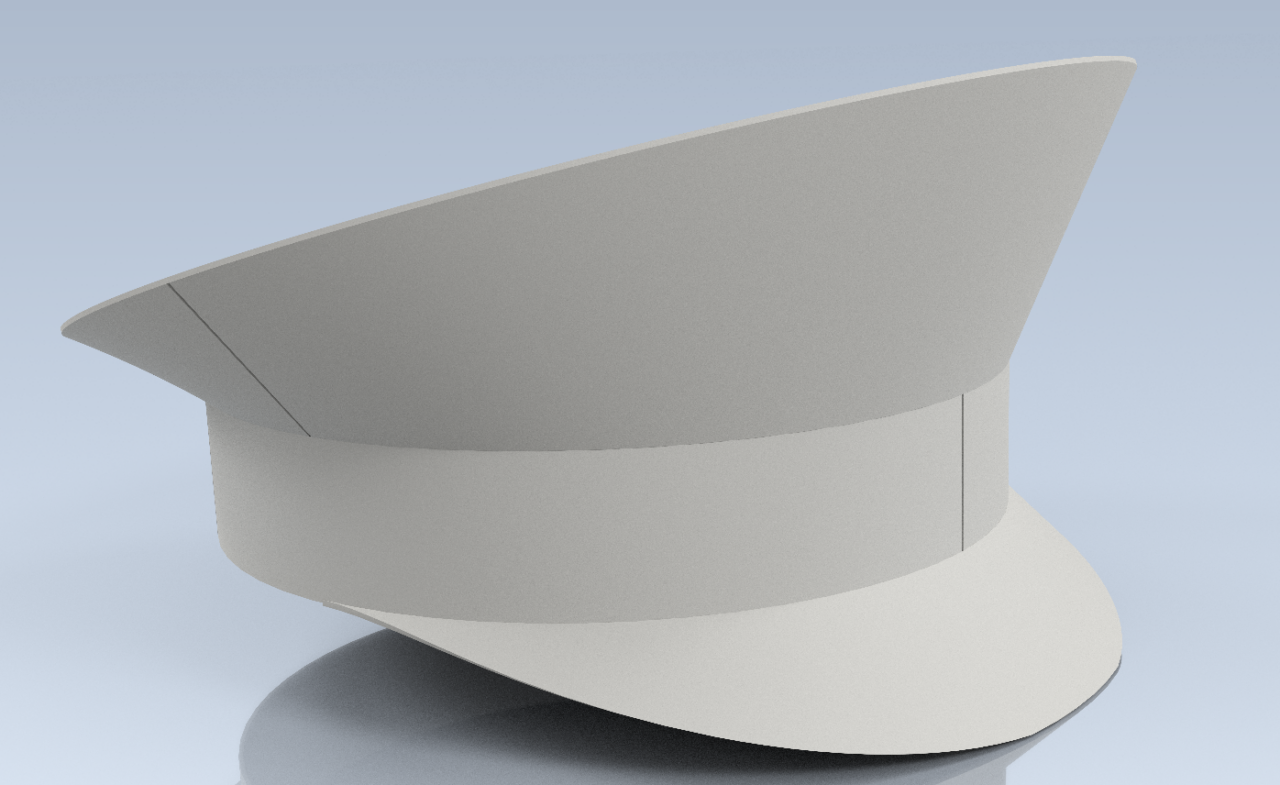 3D модель 3D модель  фуражки с козырьком из листового металла