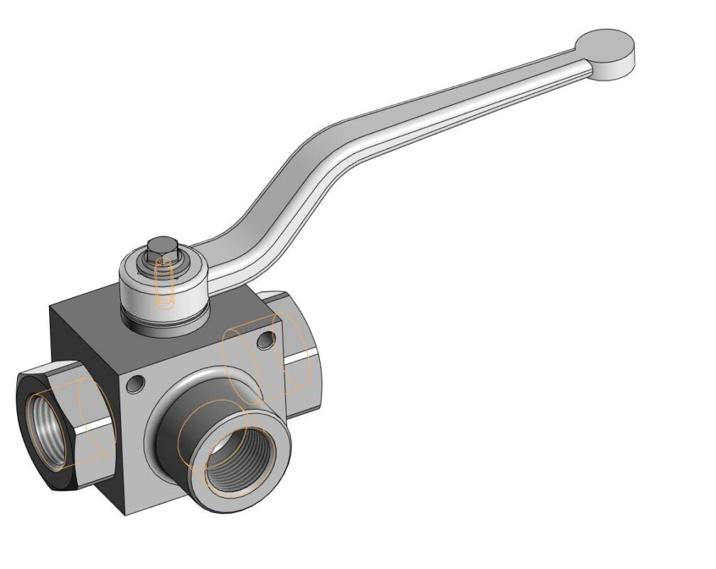 3D модель Трёхходовой шаровый кран GE3L G 3/4 Gemels