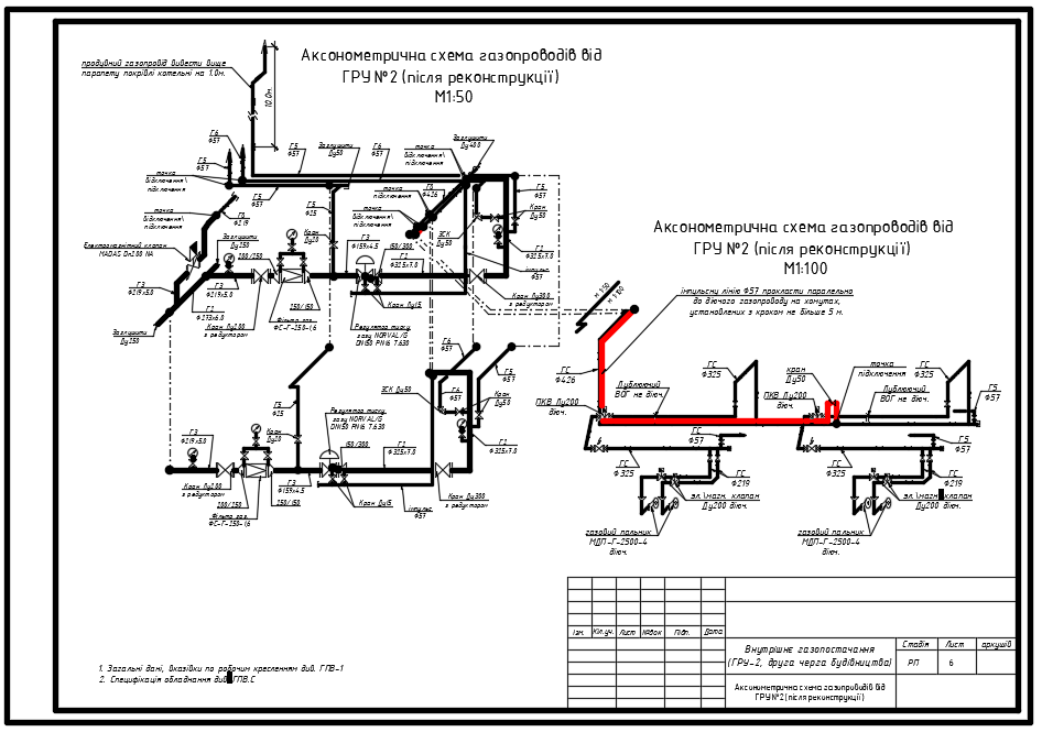 Чертеж Реконструкция газорегулирующего оборудования ГРУ №1 и ГРУ №2 котельной