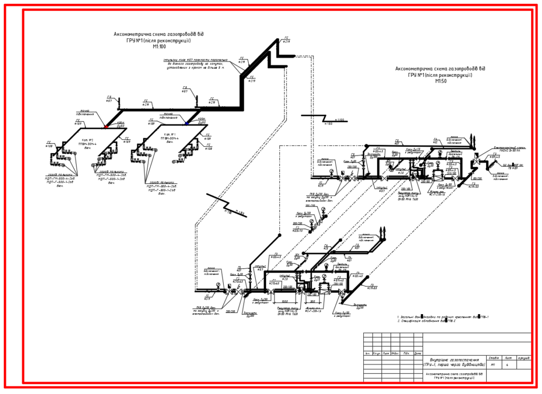 Чертеж Реконструкция газорегулирующего оборудования ГРУ №1 и ГРУ №2 котельной