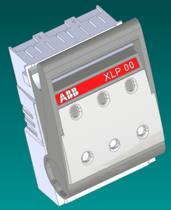 3D модель ABB XLP00-3P разъединитель с предохранителями.
