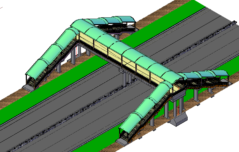 3D модель Надземный переход