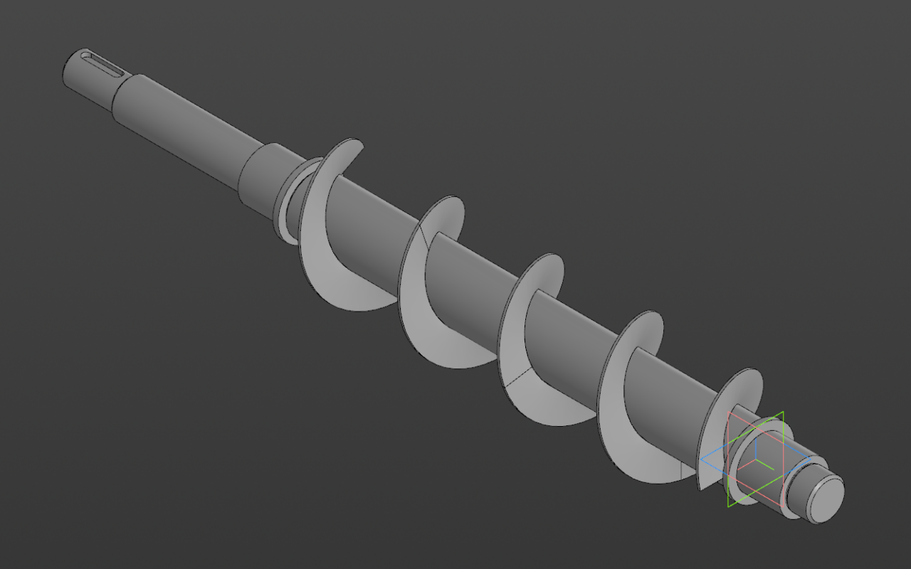 3D модель Вал-шнек винтового питателя - 12 вариант