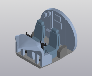 3D модель Кабина Bombardier Dash 8 1/144