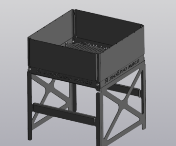 3D модель Мангал кейс высотой 440 мм