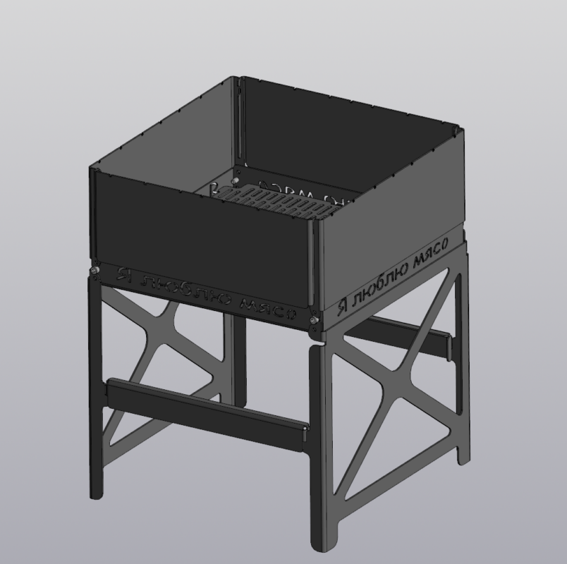 3D модель Мангал кейс высотой 440 мм