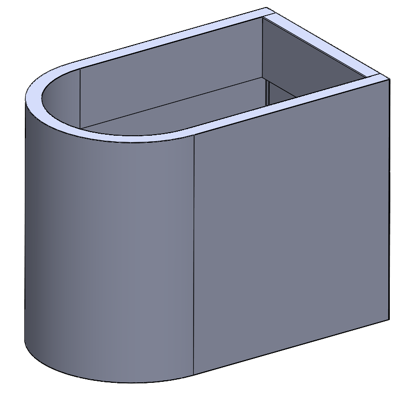 3D модель Клумба металлическая полукруглая 1050х650х800