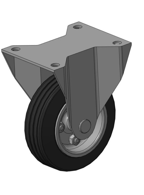 3D модель Колесо 100 мм неповоротное с крепёжной панелью