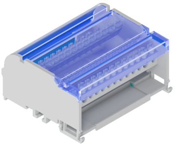 3D модель Колодка четырех полюсная на DIN-рейку, 40А