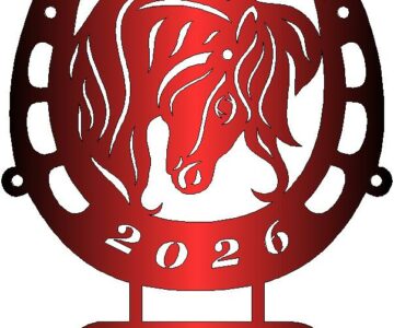 Чертеж Символ нового года конь 2026