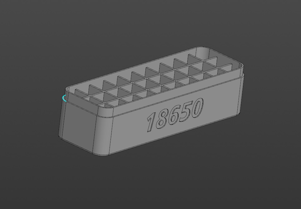 3D модель Бокс для аккумуляторов 18650