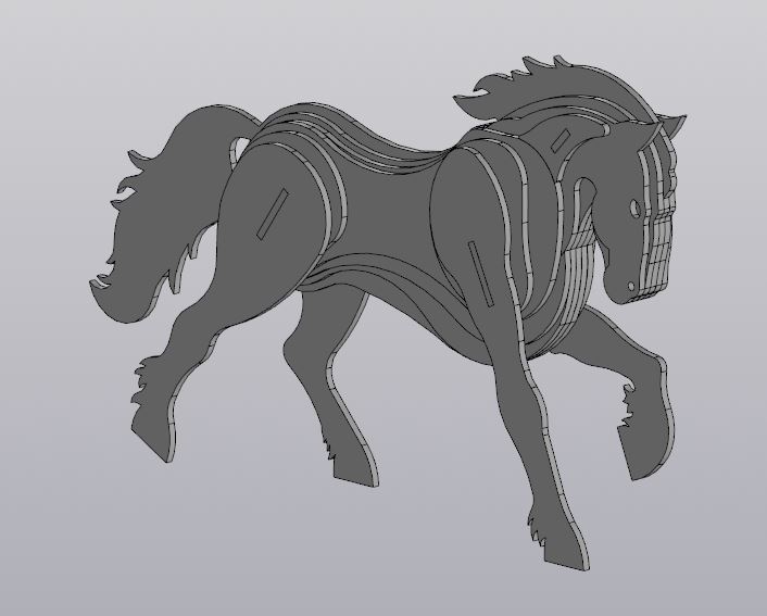 3D модель Модель Лошадь пазл 3D символ 2026