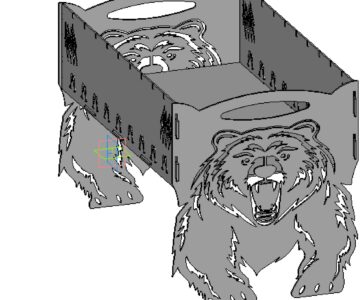 3D модель Разборный мангал - медведь  570х350х400