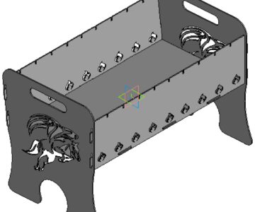 3D модель Разборный мангал (огненная лошадь)  580х350х400