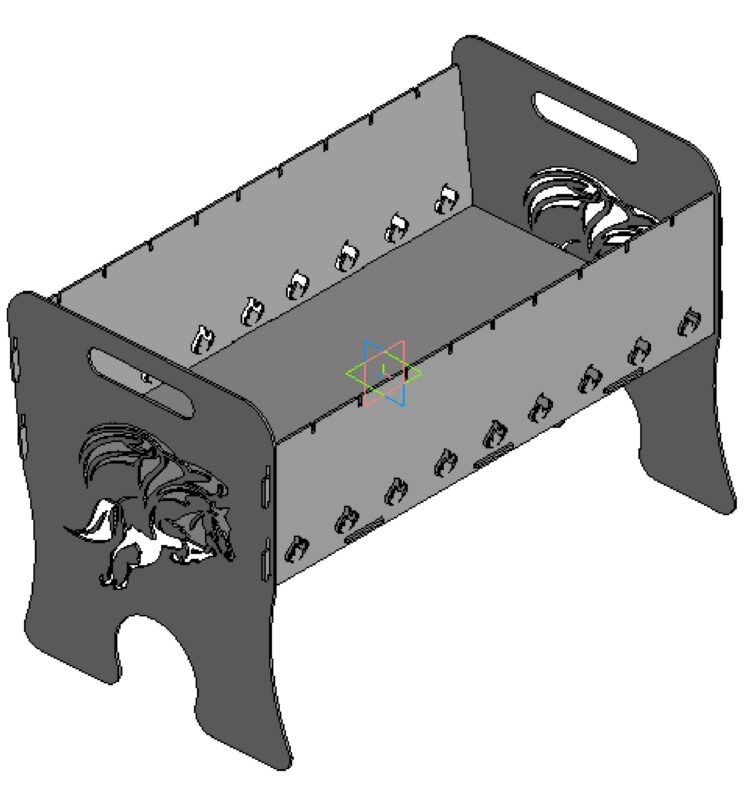 3D модель Разборный мангал (огненная лошадь)  580х350х400