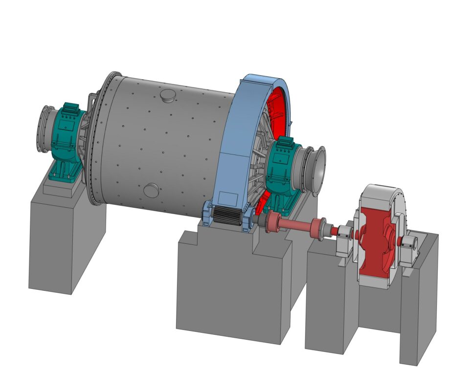 3D модель Мельница стержневая с центральной разгрузкой МСЦ 3850х4500
