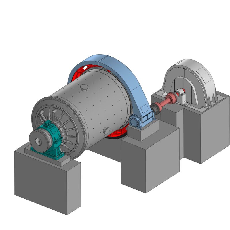 3D модель Мельница стержневая с центральной разгрузкой МСЦ 3850х4500