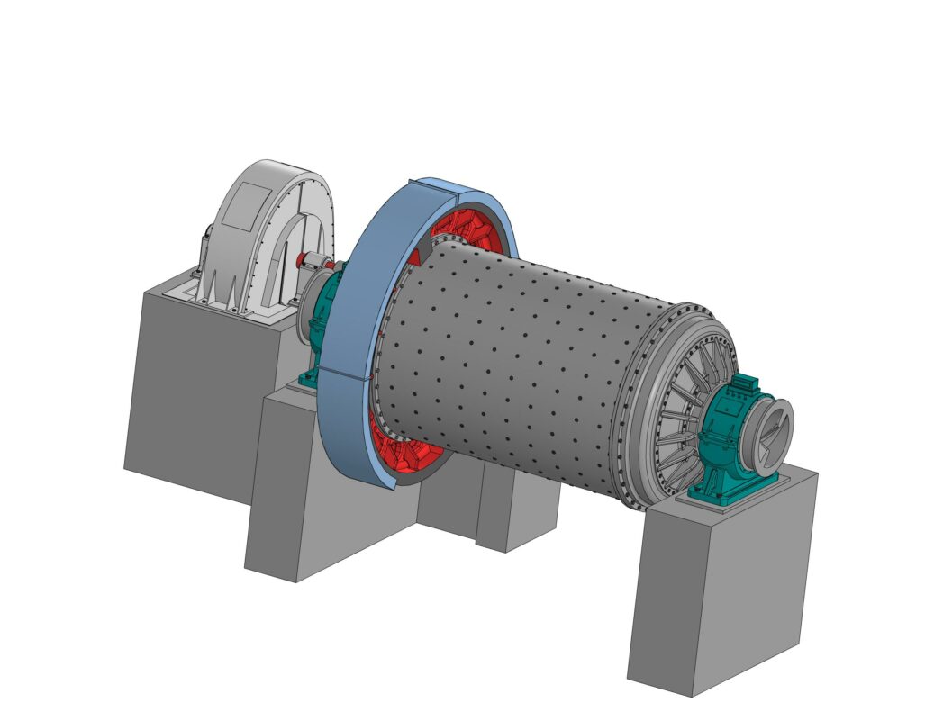 3D модель Мельница шаровая с решеткой МШР 3600х5000