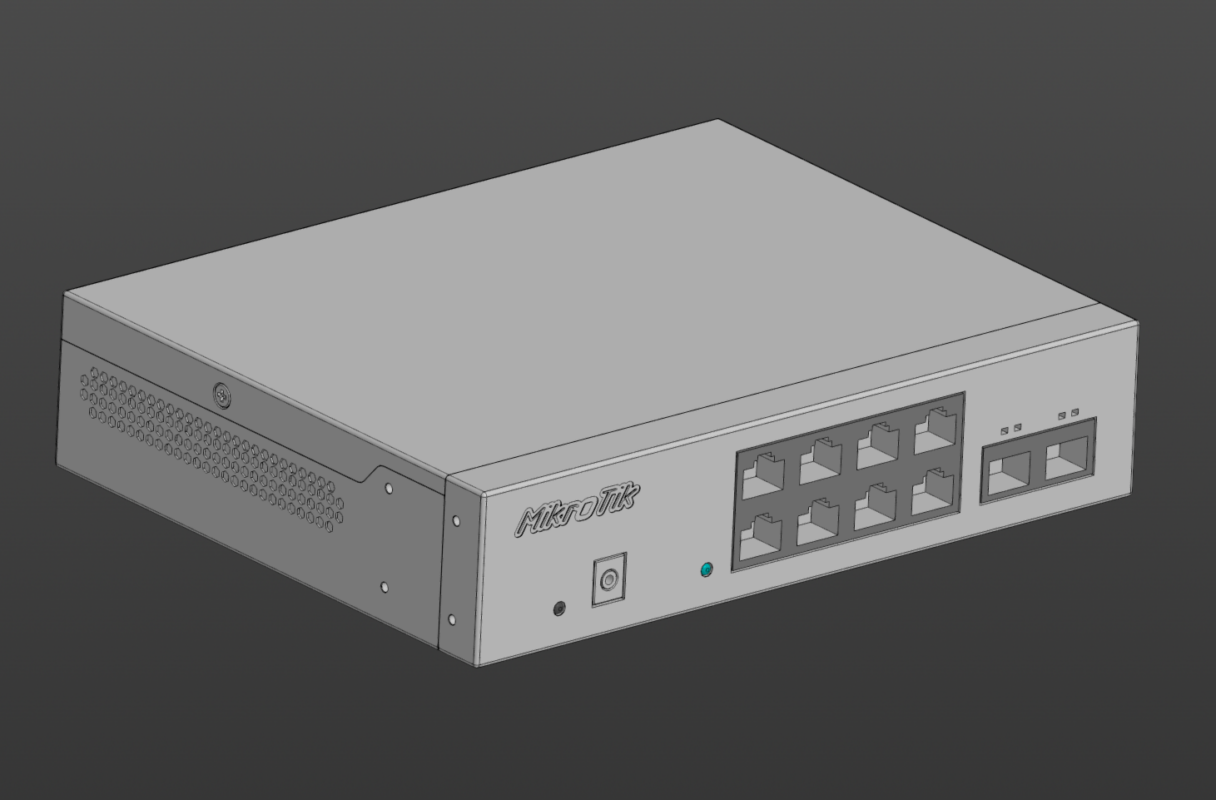 3D модель Коммутатор MikroTik CSS610-8G-2S+IN