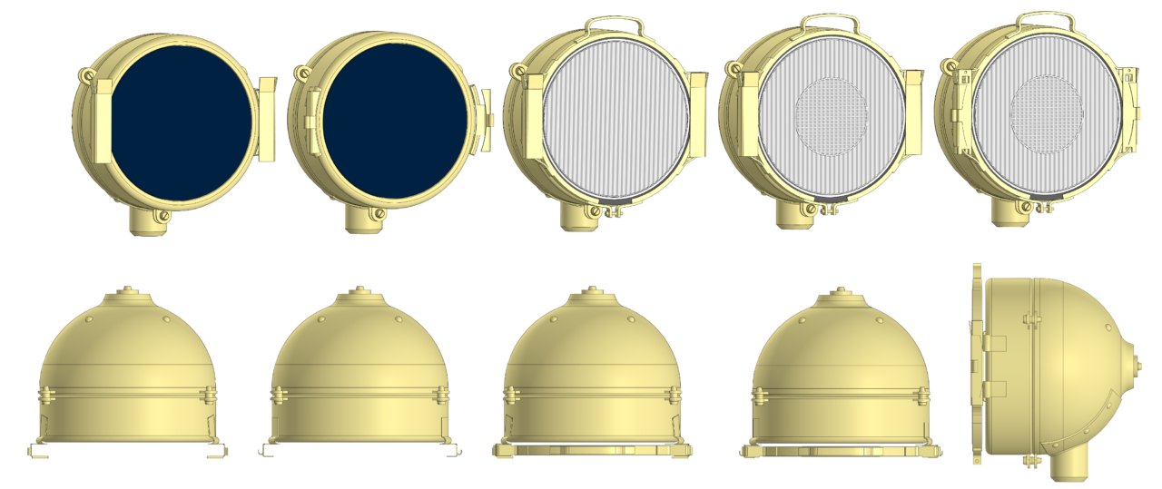 3D модель Немецкий 200W 20см осветитель для ПНВ FG 1250 времён ВОВ (5 вариантов)