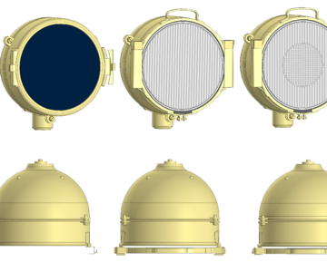 3D модель Немецкий 200W 20см осветитель для ПНВ FG 1250 времён ВОВ (5 вариантов)