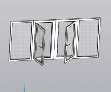 Чертеж Остекление балкона размером 3340х1600