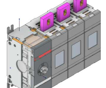 3D модель Выключатель нагрузки/рубильник номиналом 1000 A  ABB OT1000-1250E03