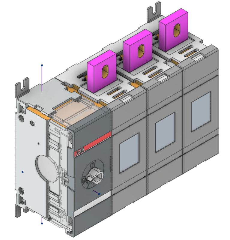 3D модель Выключатель нагрузки/рубильник номиналом 1000 A  ABB OT1000-1250E03