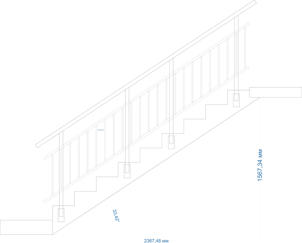 3D модель Перила стандартного лестничного марша.