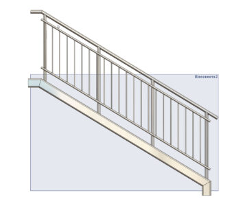 3D модель Перила стандартного лестничного марша.