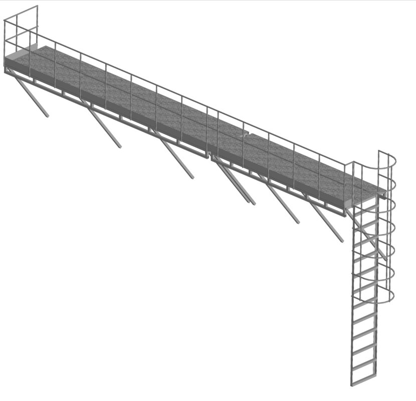 3D модель Площадка для обслуживания оборудования ДхШ (9390х1200)