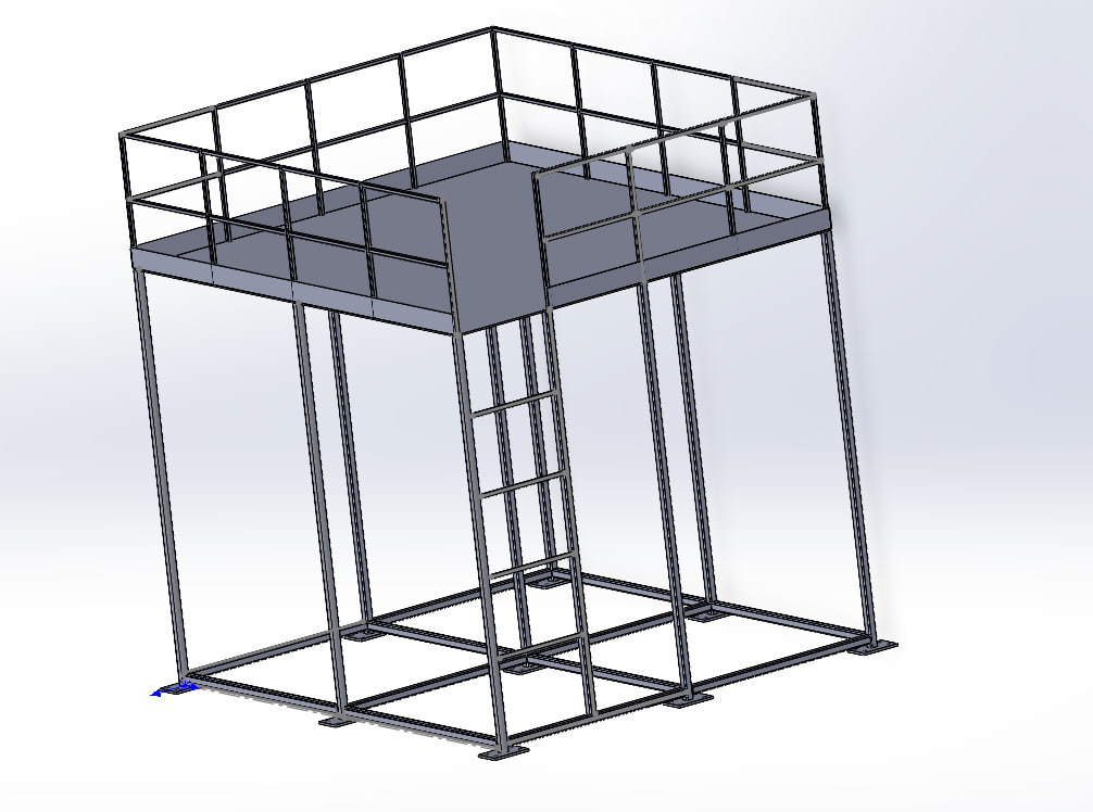 Чертеж Площадка для ремонта кран-балки 2500х2500х2200