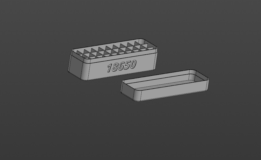3D модель Бокс для аккумуляторов 18650
