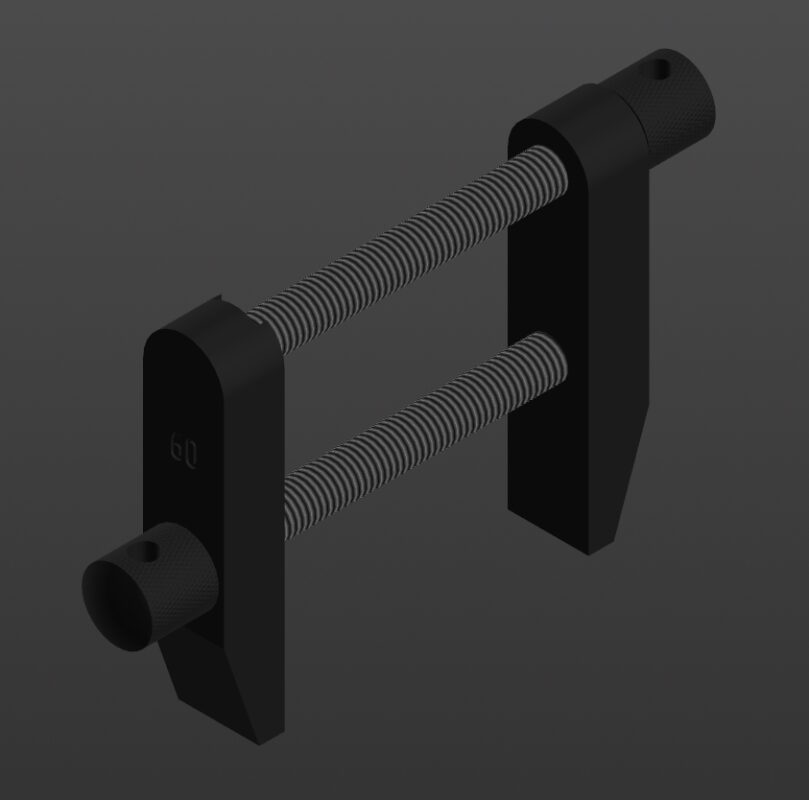 3D модель Струбцины параллельные (параметрическая 3D-сборка с исполнениями, 4 типоразмера)