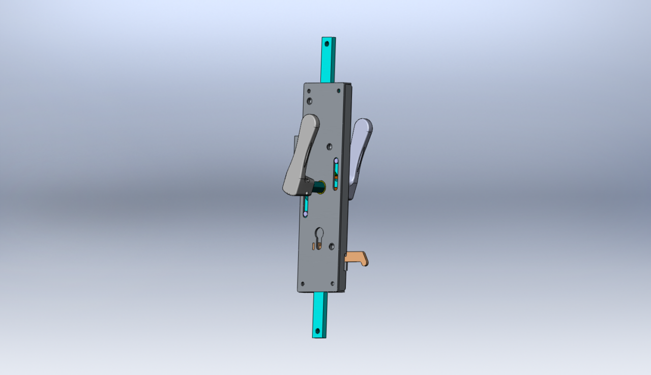3D модель Замок ригельный левый и правый (французская система) для автофургонов