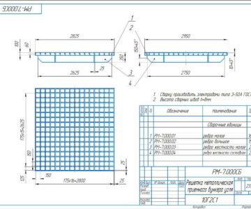 Чертеж Сборочный и деталировочные чертежи "Решетка металлическая от угольного бункера"