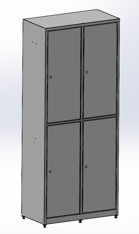 3D модель Локер (шкафчик для вещей или одежды) 700х375х1700