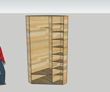 Чертеж Шкаф угловой 2400х1000х1000