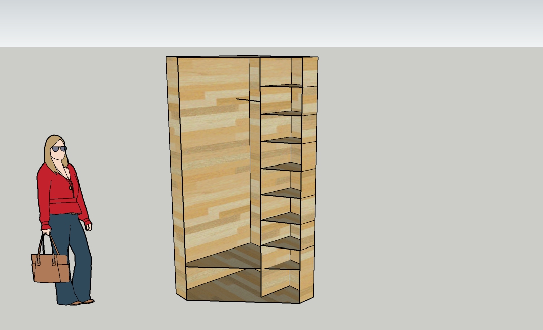 Чертеж Шкаф угловой 2400х1000х1000