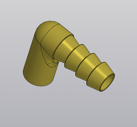 3D модель Штуцера (Прямой, Г образный, Тройник)