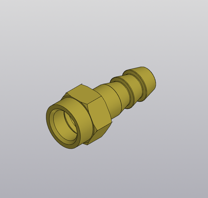 3D модель Штуцера (Прямой, Г образный, Тройник)