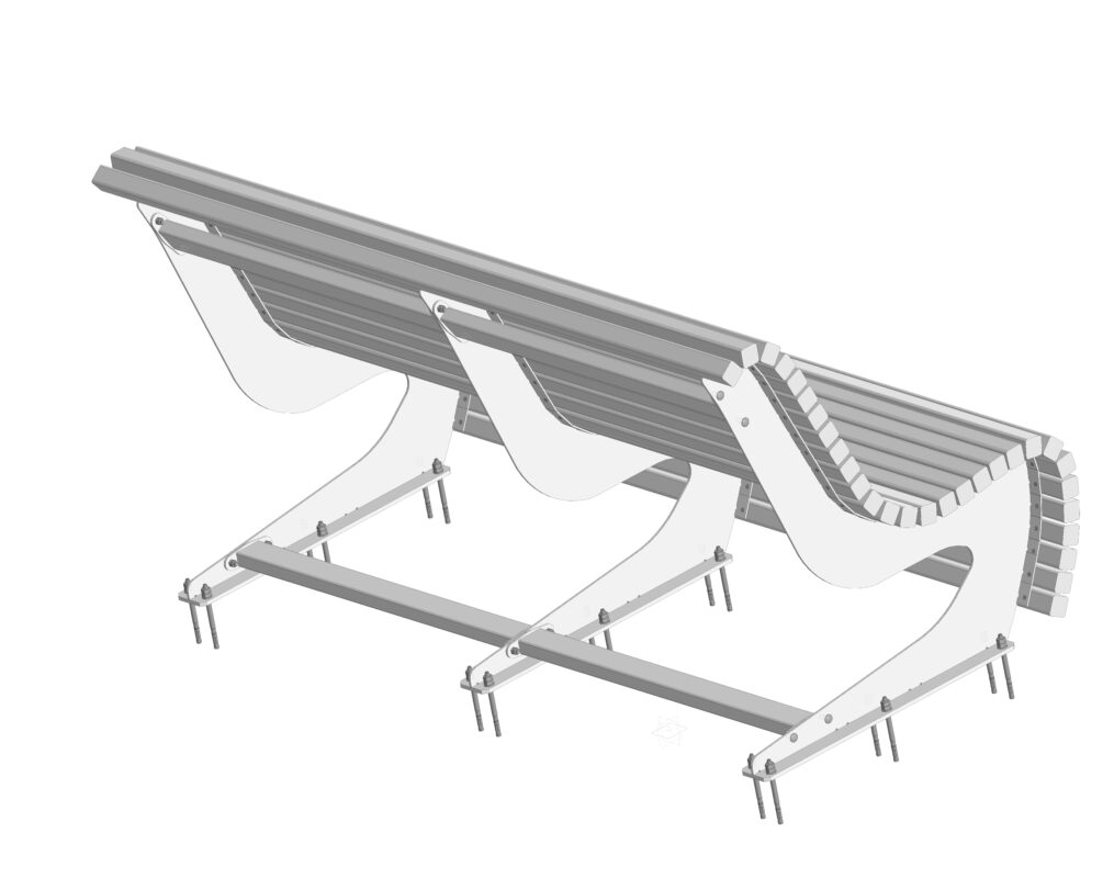 3D модель Скамья набережная 1,8х0,8х0,9 м