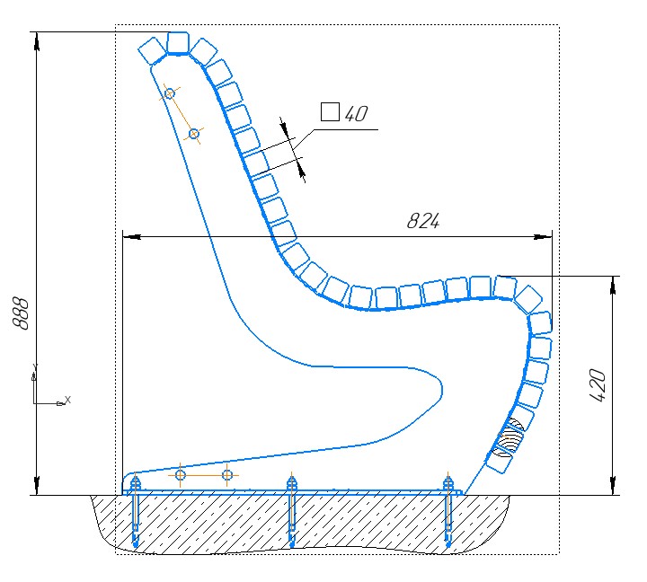 3D модель Скамья набережная 1,8х0,8х0,9 м
