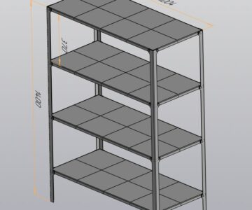 3D модель Стеллаж разборный на 4 полки