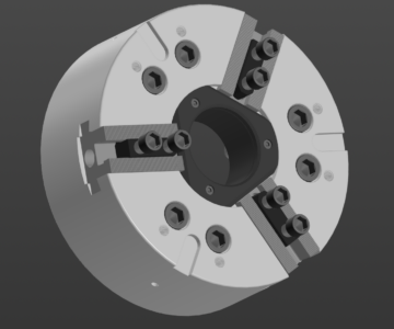 3D модель Токарный гидравлический патрон 250