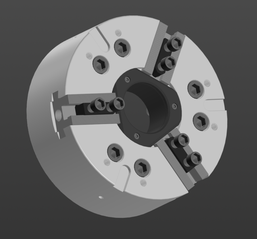 3D модель Токарный гидравлический патрон 250