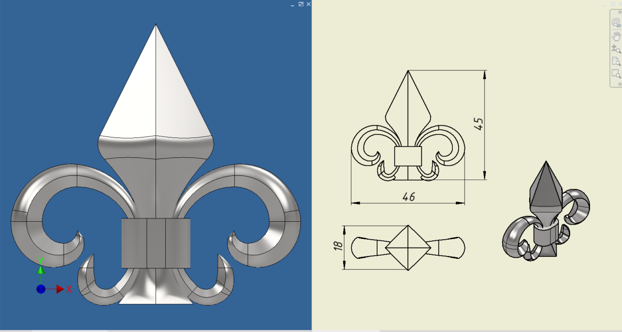3D модель Навершие для кованого забора