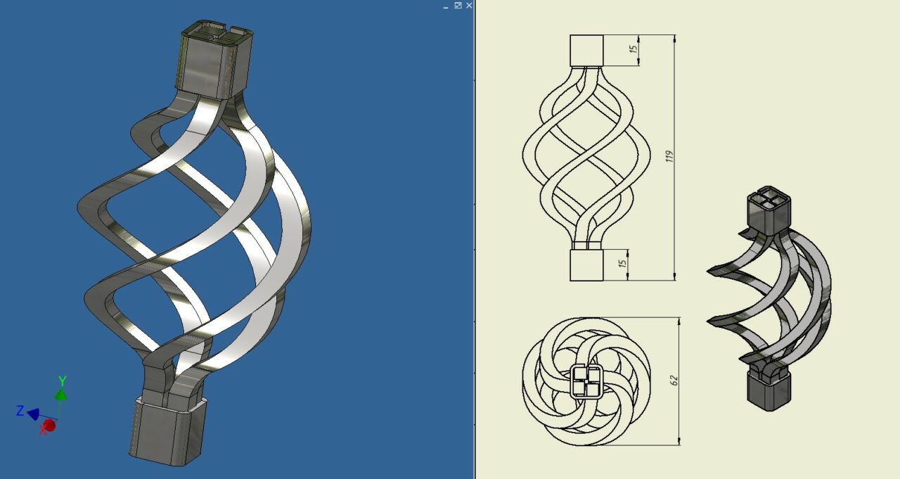 3D модель Элемент ковки "корзинка"
