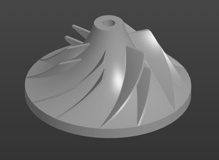 3D модель Колесо турбины диаметром 152мм