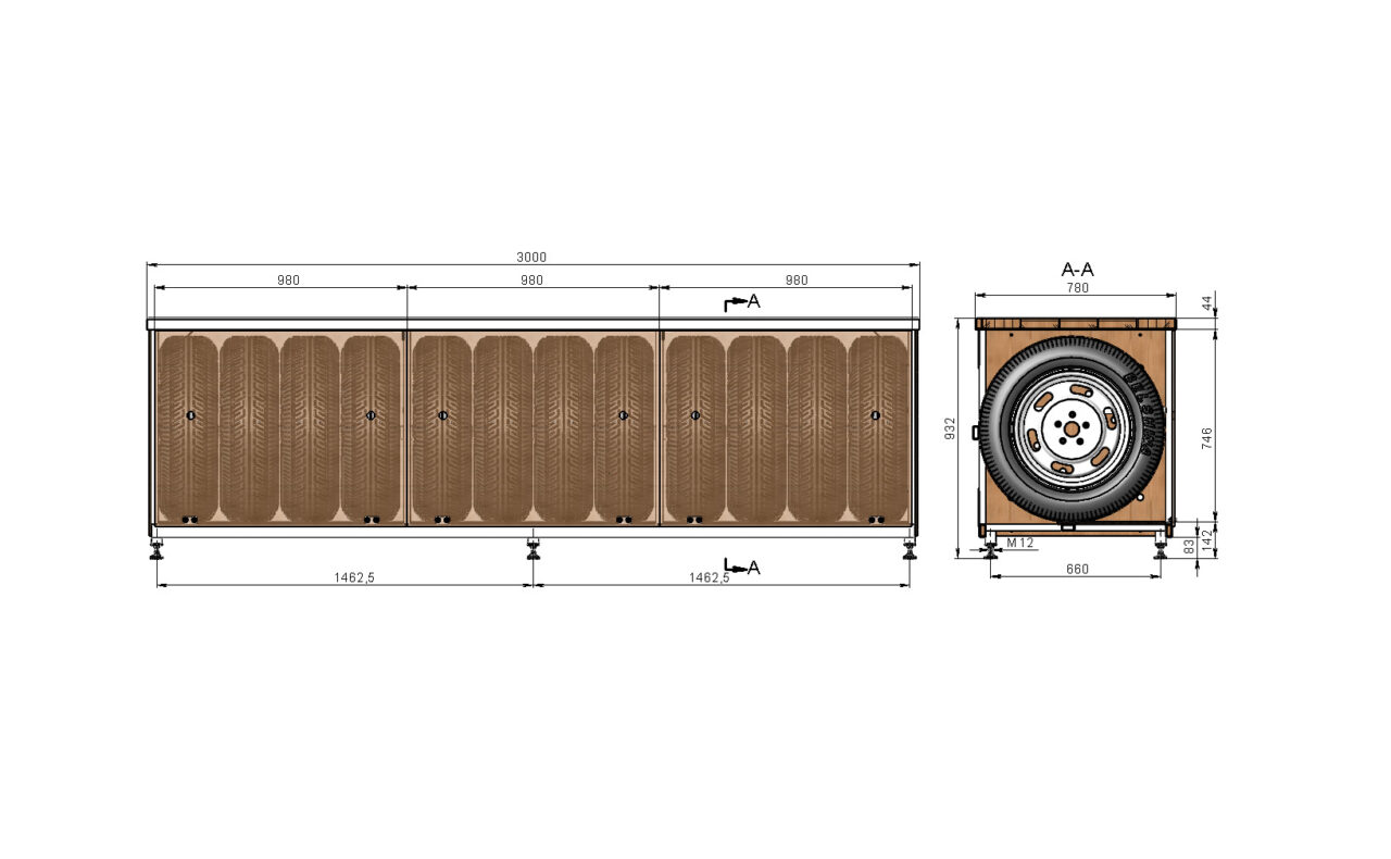 3D модель Стеллаж для хранения колес (верстак)